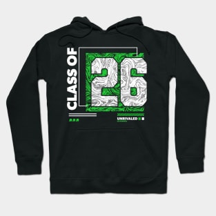 Class of 2026 Urban Streetwear // Graduation Class of '26 Green Hoodie